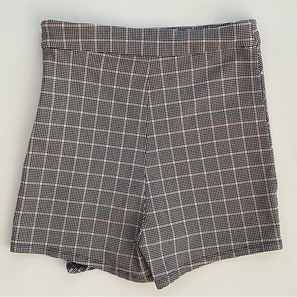 Garage High Waist Houndstooth Plaid Pink White Black Wrap Skort Women's Size XS - Picture 12 of 12